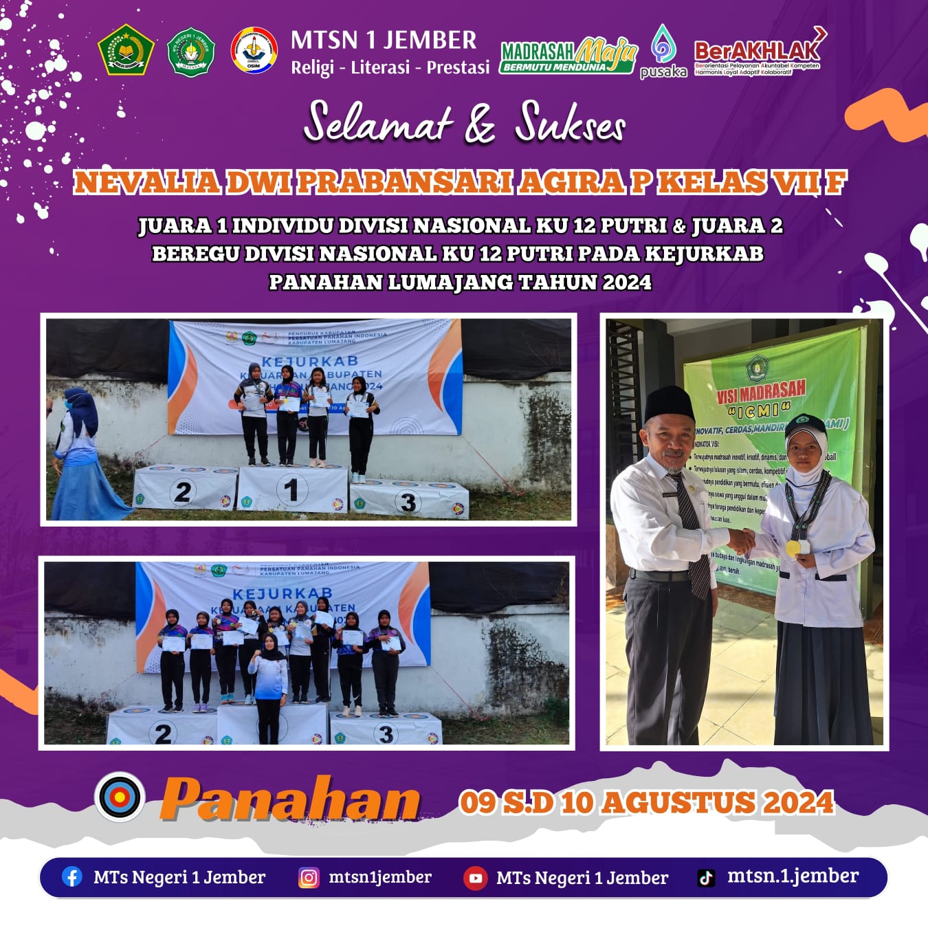 LAGI, SATU SISWI MATASA SABET 2 GELAR JUARA PANAHAN SEKALIGUS