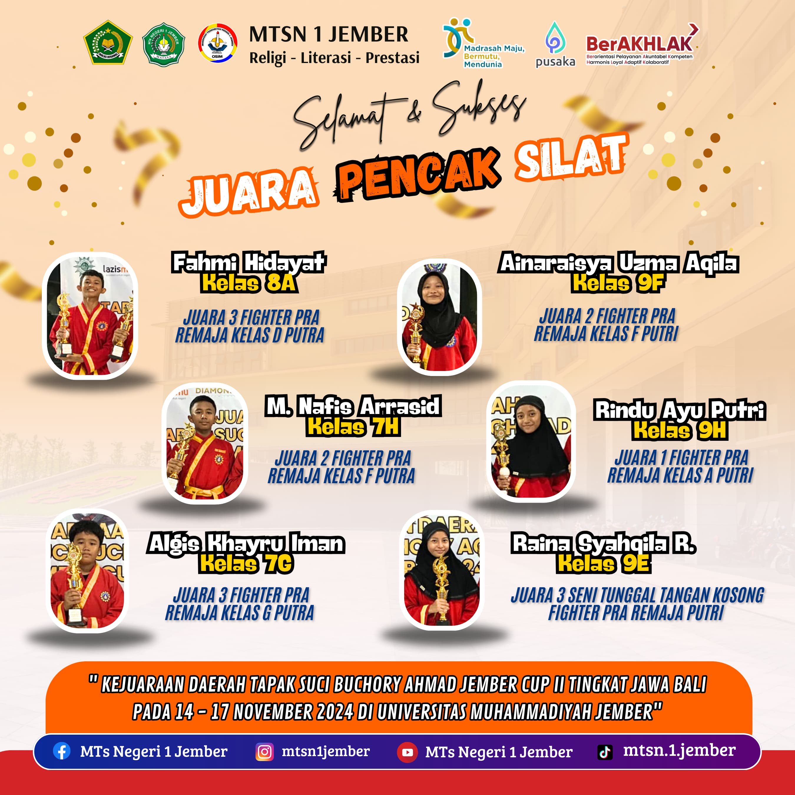ANAK MATASA JEMBER BOYONG JUARA PENCAK SILAT SEJAWA-BALI