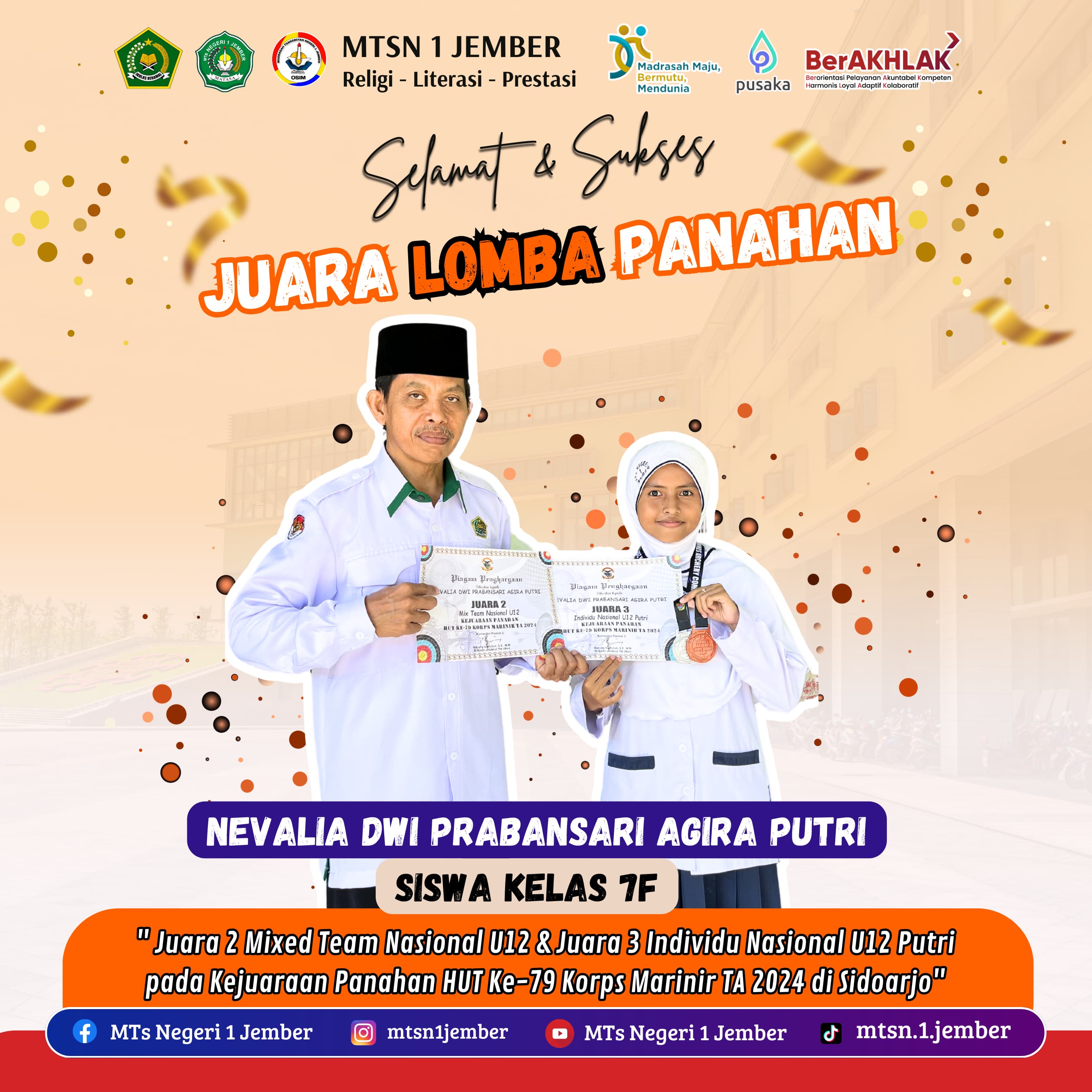 SISWI MATASA JEMBER JUARA NASIONAL PANAHAN 2024