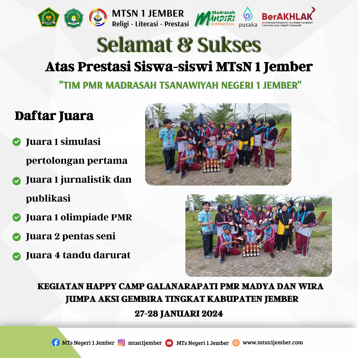 TIM PMR MATASA JEMBER BORONG 5 GELAR JUARA SEKALIGUS
