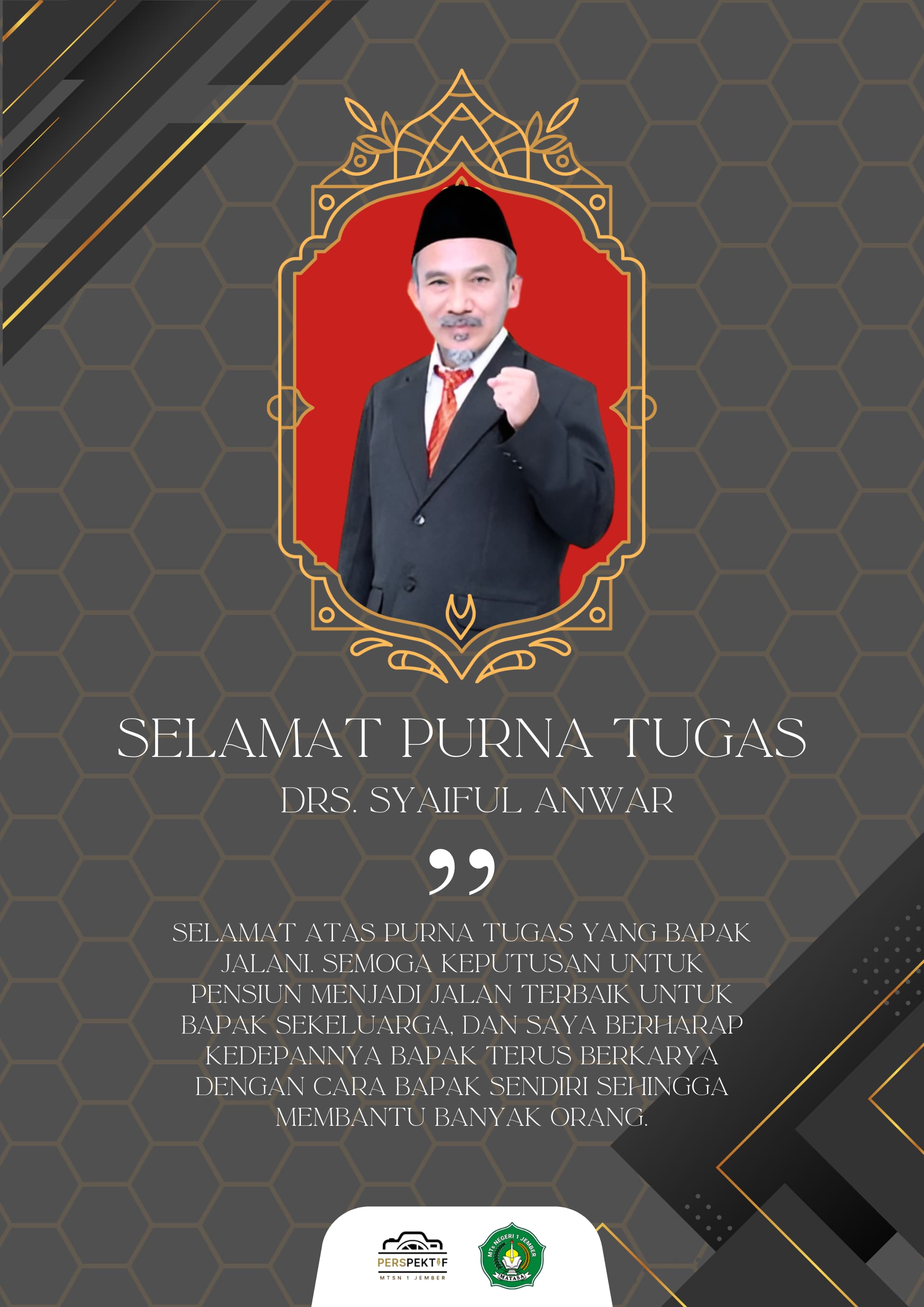 SELAMAT JALAN KEPALA PENCETAK PRESTASI, SYAIFUL ANWAR